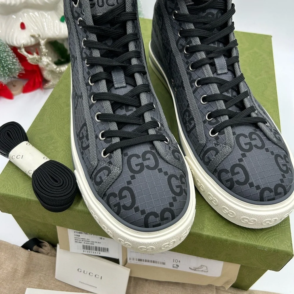 Gucci Men's 1977 tennis High-Top Sneakers size 10.5 made in Italy